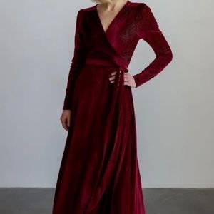 Baltic Born Serena Shimmer Velvet Wrap Dress (XL)